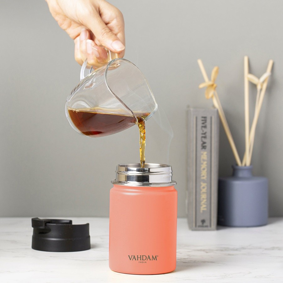 Drinkware VAHDAM | Vitality Flip Bottle Insulated (Coral)