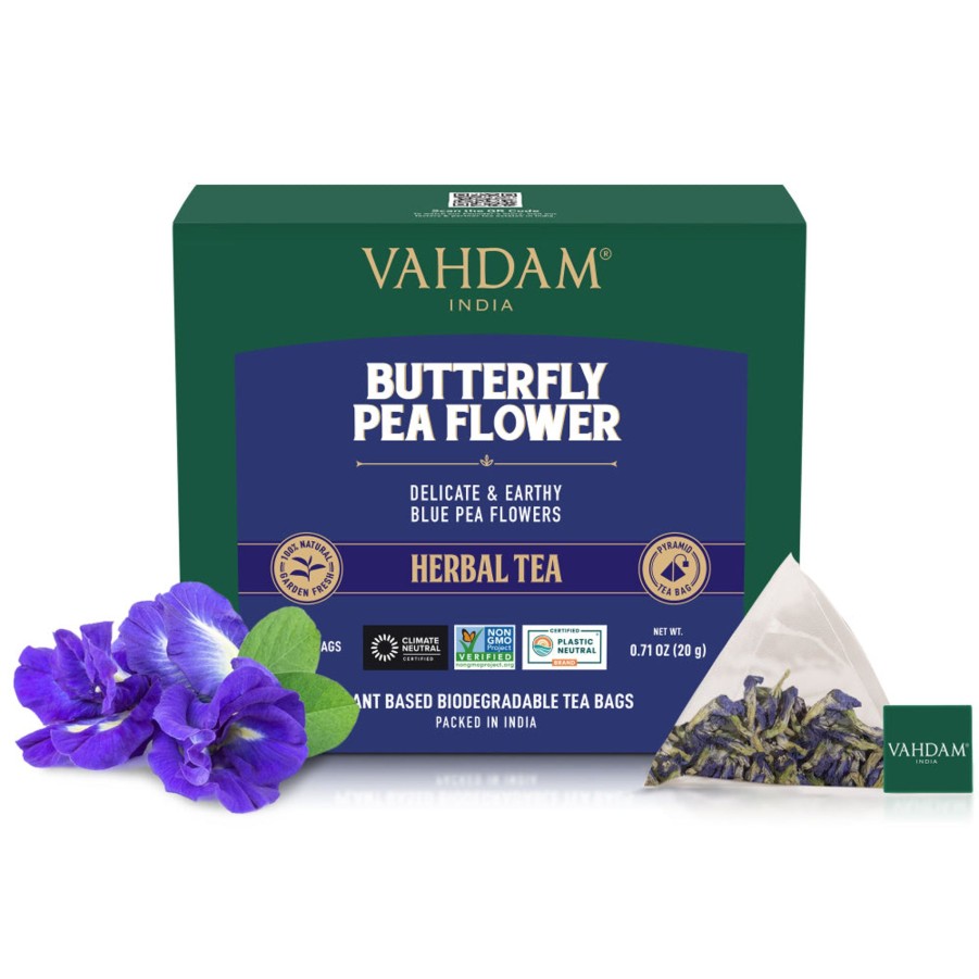 Teas VAHDAM Herbal Tea | Butterfly Pea Flower Herbal Tea: 40 Tea Bags