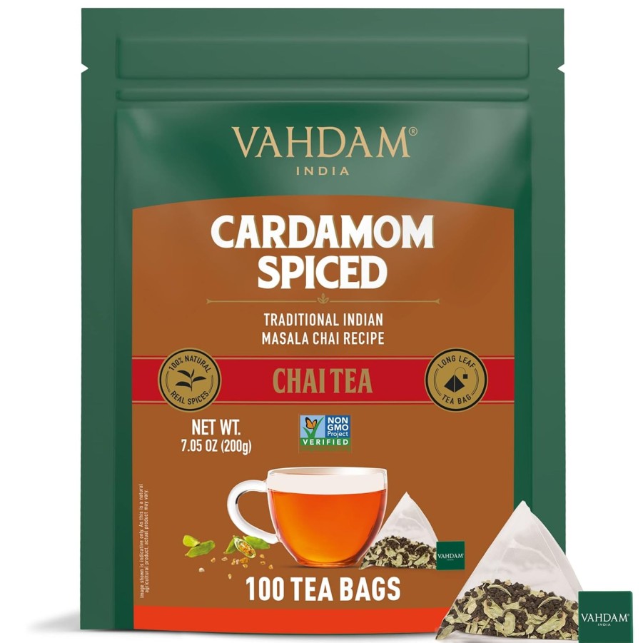 Teas VAHDAM Chai Tea | Cardamom Masala Chai Tea, 100 Count