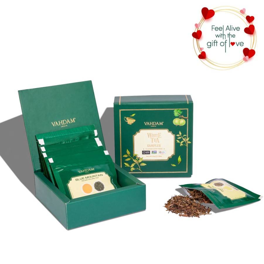 Teas VAHDAM White Tea | White Teas Valentine'S Day Gift Sampler, 5 Teas