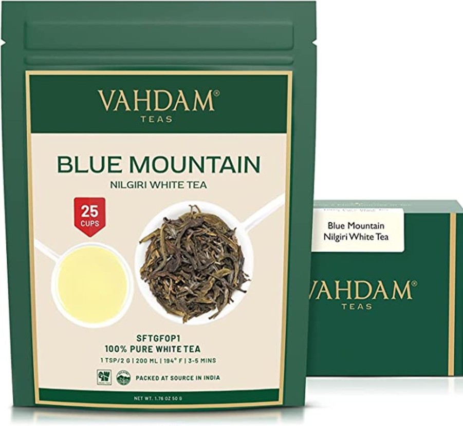 Teas VAHDAM White Tea | Blue Mountain Nilgiri White Tea, 1.76 Oz