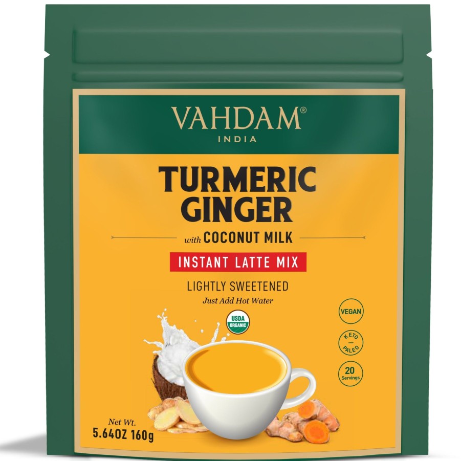 Teas VAHDAM Chai Latte | Turmeric Ginger Chai Latte, Instant Mix, 5.64 Oz