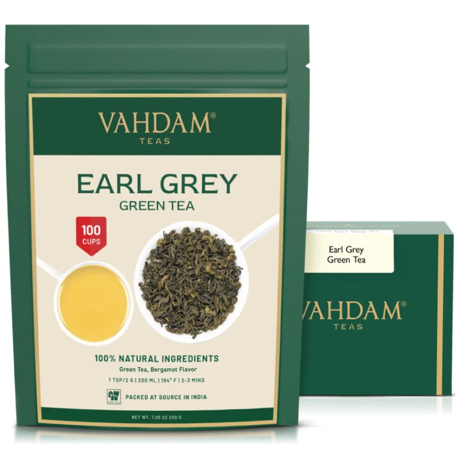 Teas VAHDAM Green Tea | Earl Grey Citrus Green Tea, 7.06 Oz