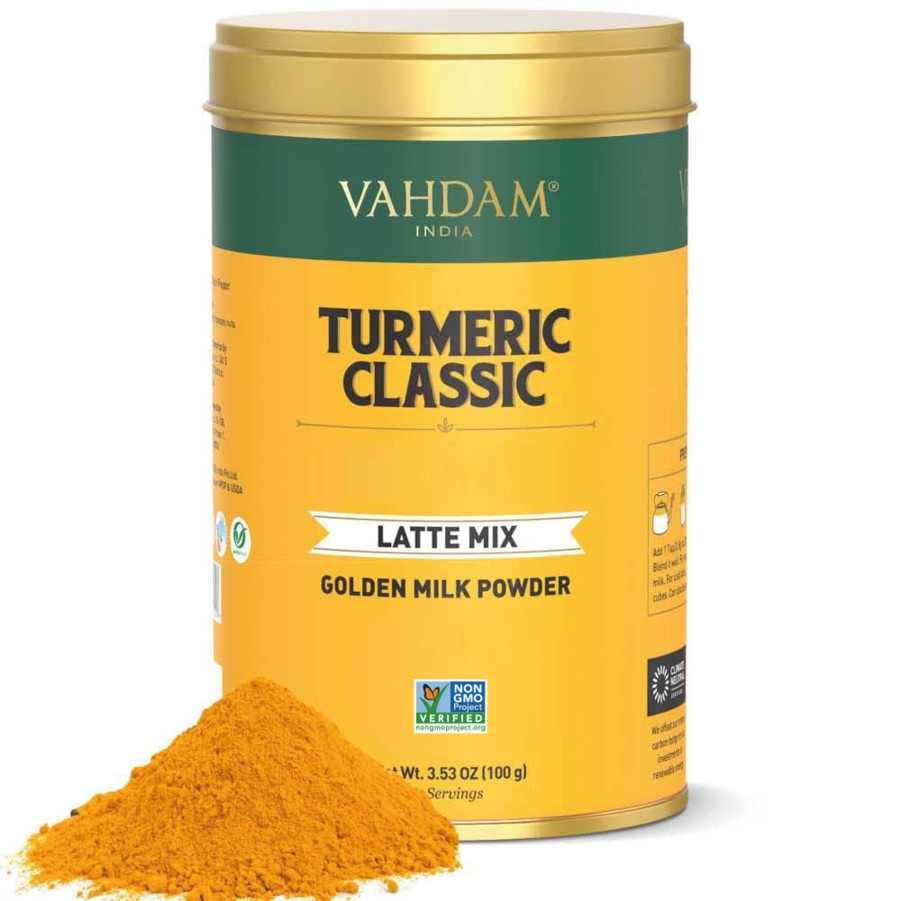 Teas VAHDAM Chai Latte | Turmeric Classic Latte, Golden Milk Powder, 3.53 Oz