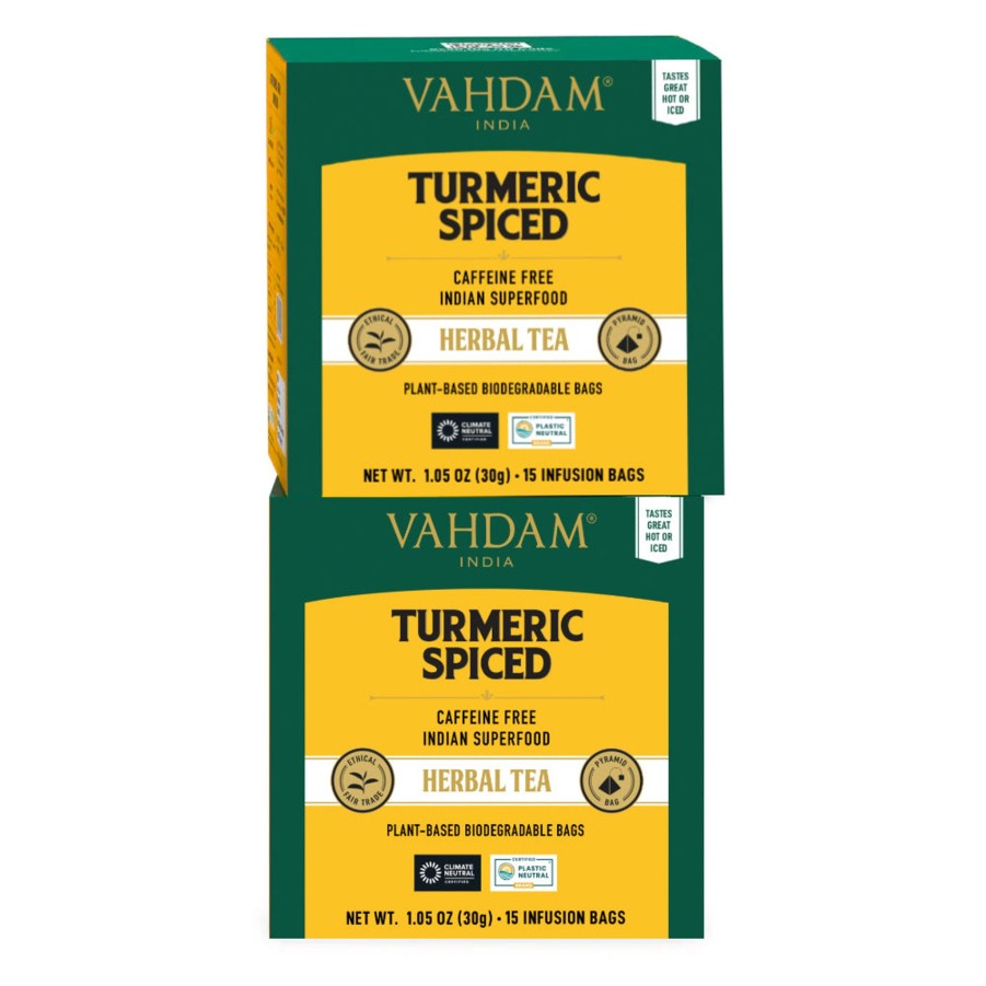 Teas VAHDAM Herbal Tea | Turmeric Spiced Herbal Tea Tisane, 30 Count