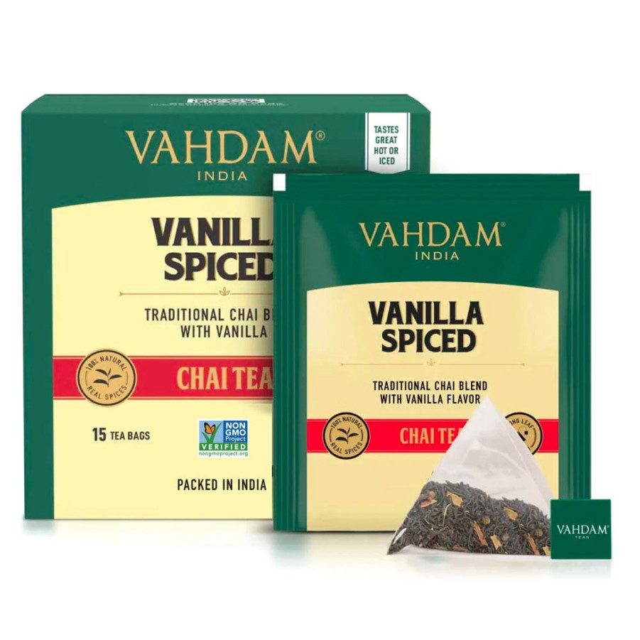 Teas VAHDAM Chai Tea | Vanilla Spiced Masala Chai Tea, 30 Count