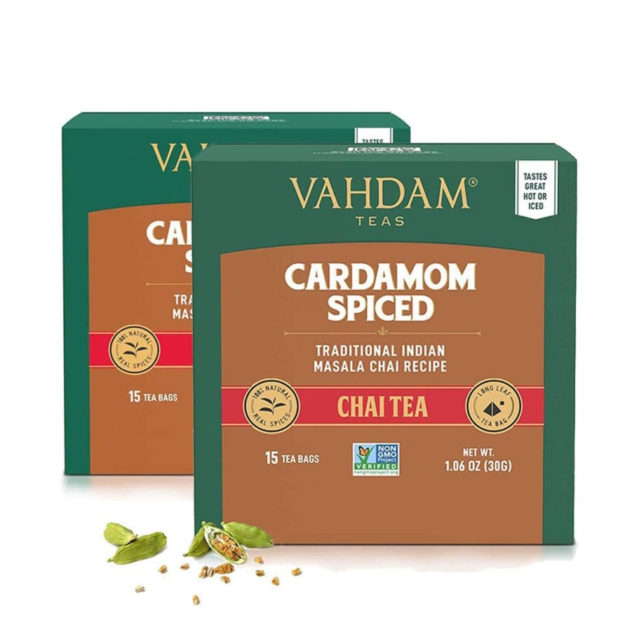 Teas VAHDAM Chai Tea | Cardamom Masala Chai Tea, 30 Count (15X2)