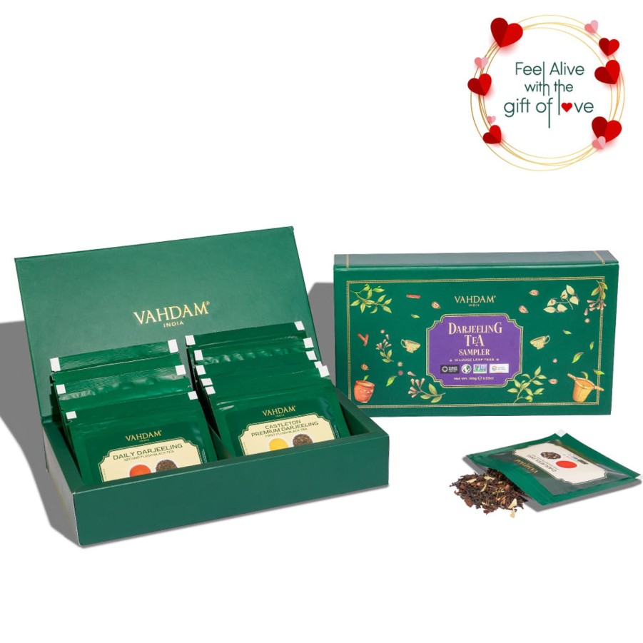 Teas VAHDAM Samplers | Darjeeling Teas Valentine'S Day Sampler, 10 Teas