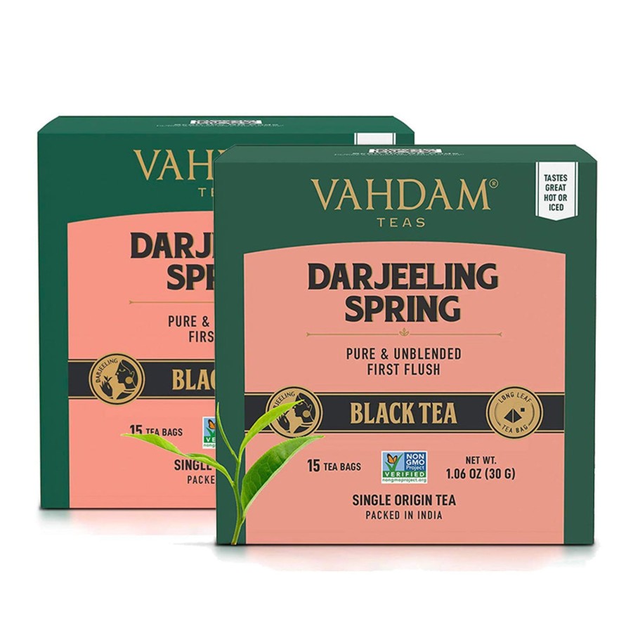 Teas VAHDAM Black Tea | Darjeeling First Flush Black Tea, 30 Count (15X2)