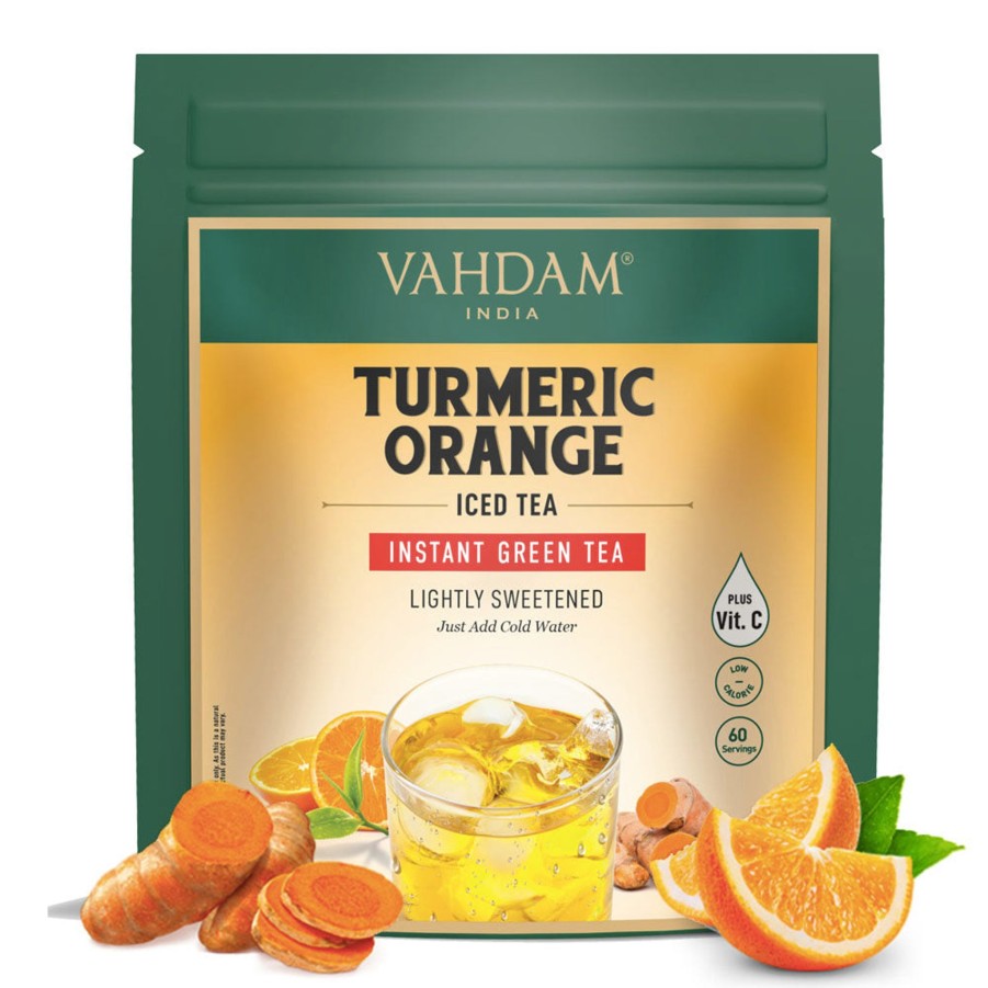 Teas VAHDAM Iced Tea | Turmeric Orange Instant Iced Tea, 5.29 Oz