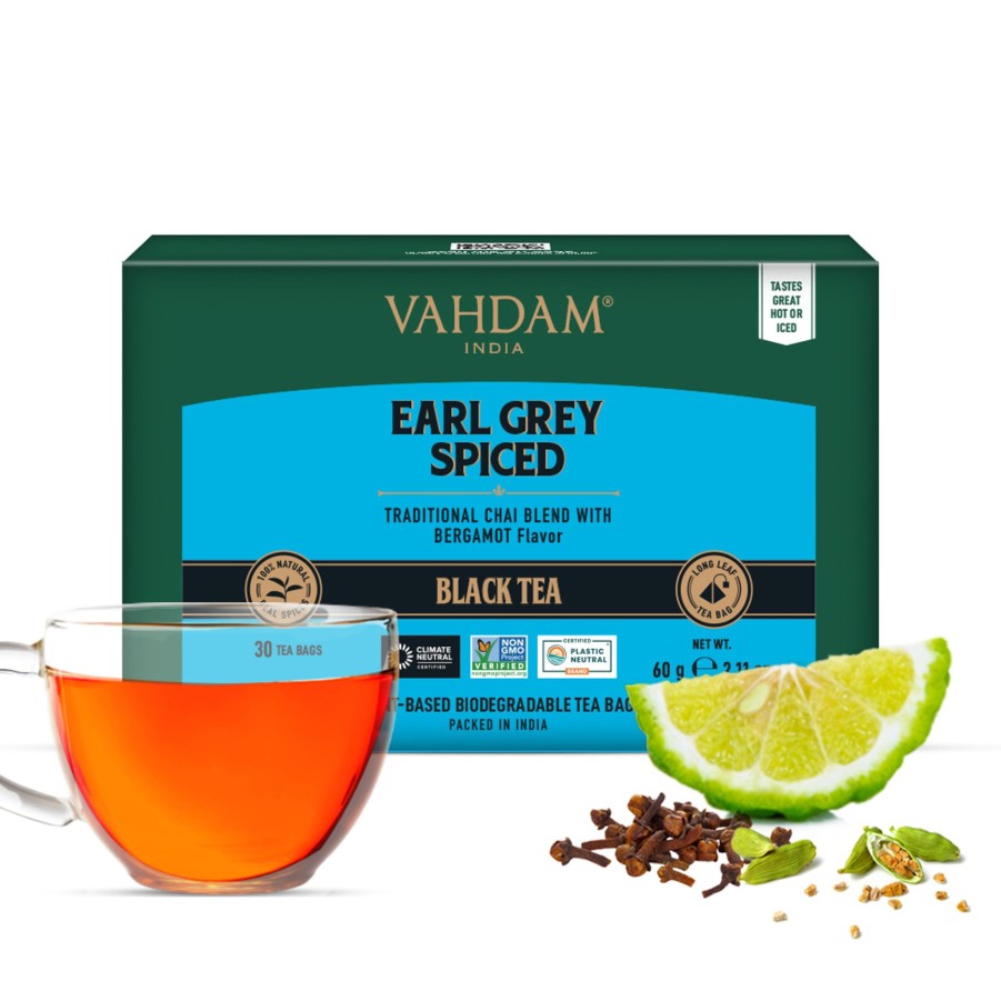 Teas VAHDAM Chai Tea | Earl Grey Spiced Chai Tea, 30 Count