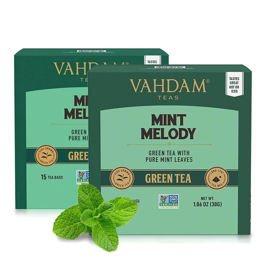 Teas VAHDAM Green Tea | Mint Melody Green Tea, 30 Count (15X2)