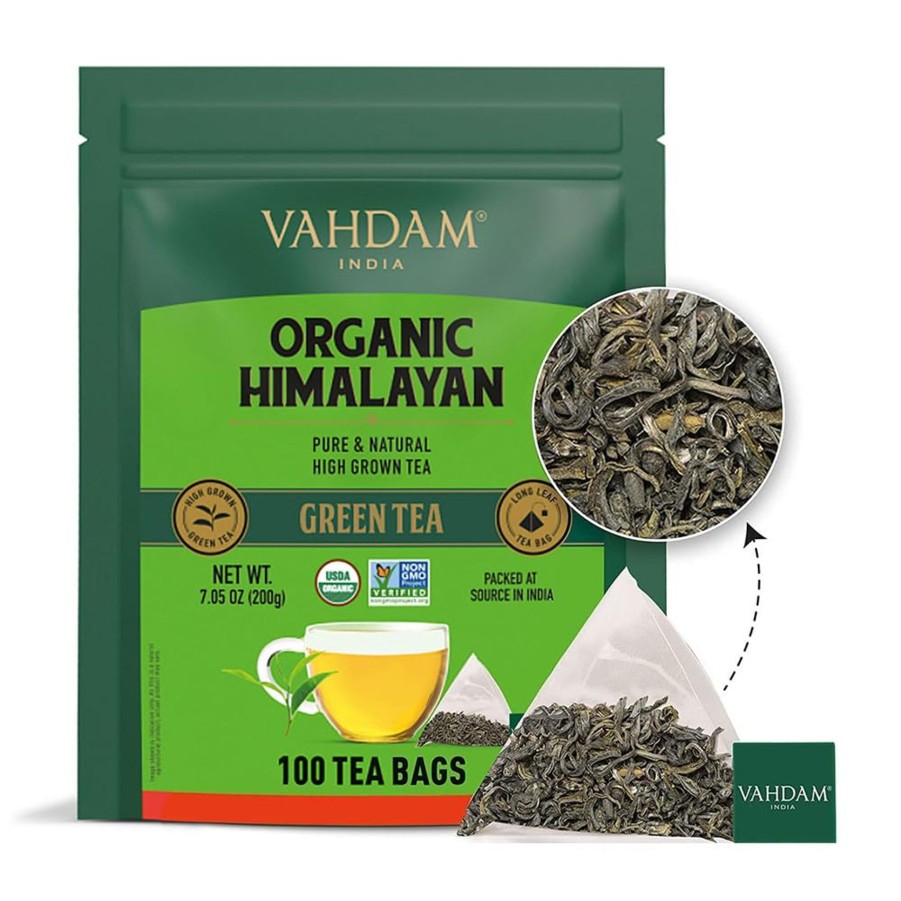 Teas VAHDAM Green Tea | Himalayan Green Tea, 100 Count