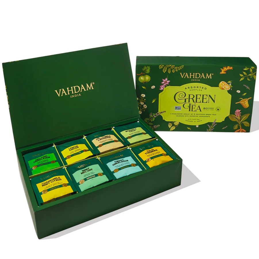 Teas VAHDAM Samplers | Green Tea Assortment Valentine'S Day Gift Set, 8 Variants