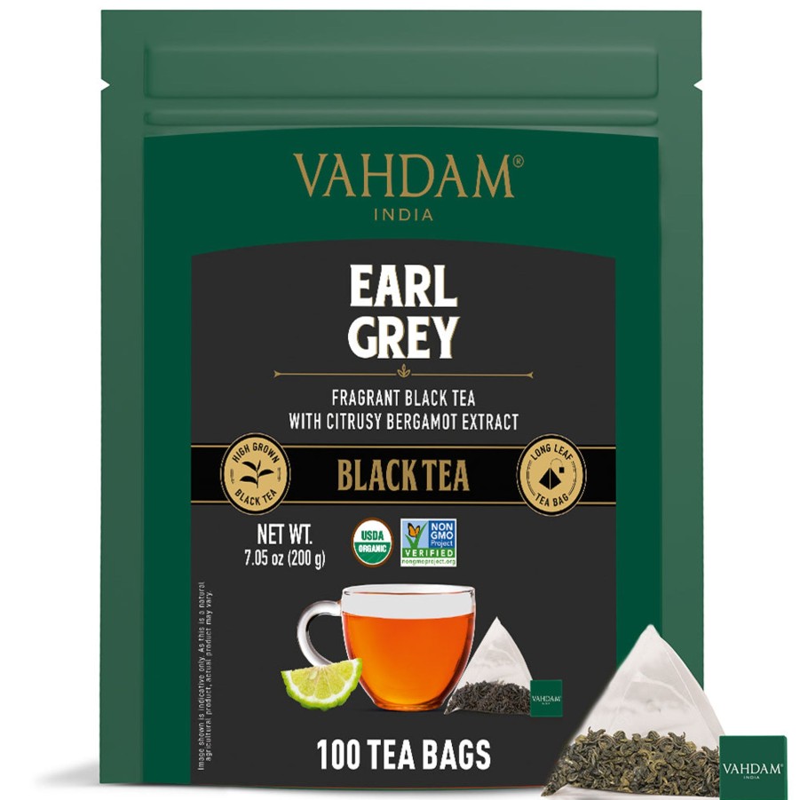 Teas VAHDAM Black Tea | Earl Grey Black Tea, 100 Count