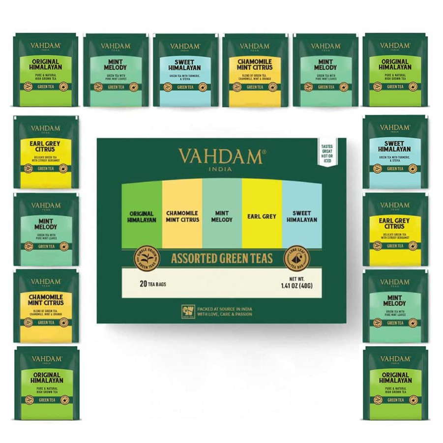 Teas VAHDAM Green Tea | Assorted Green Teas Valentine'S Day Sampler, 5 Variants