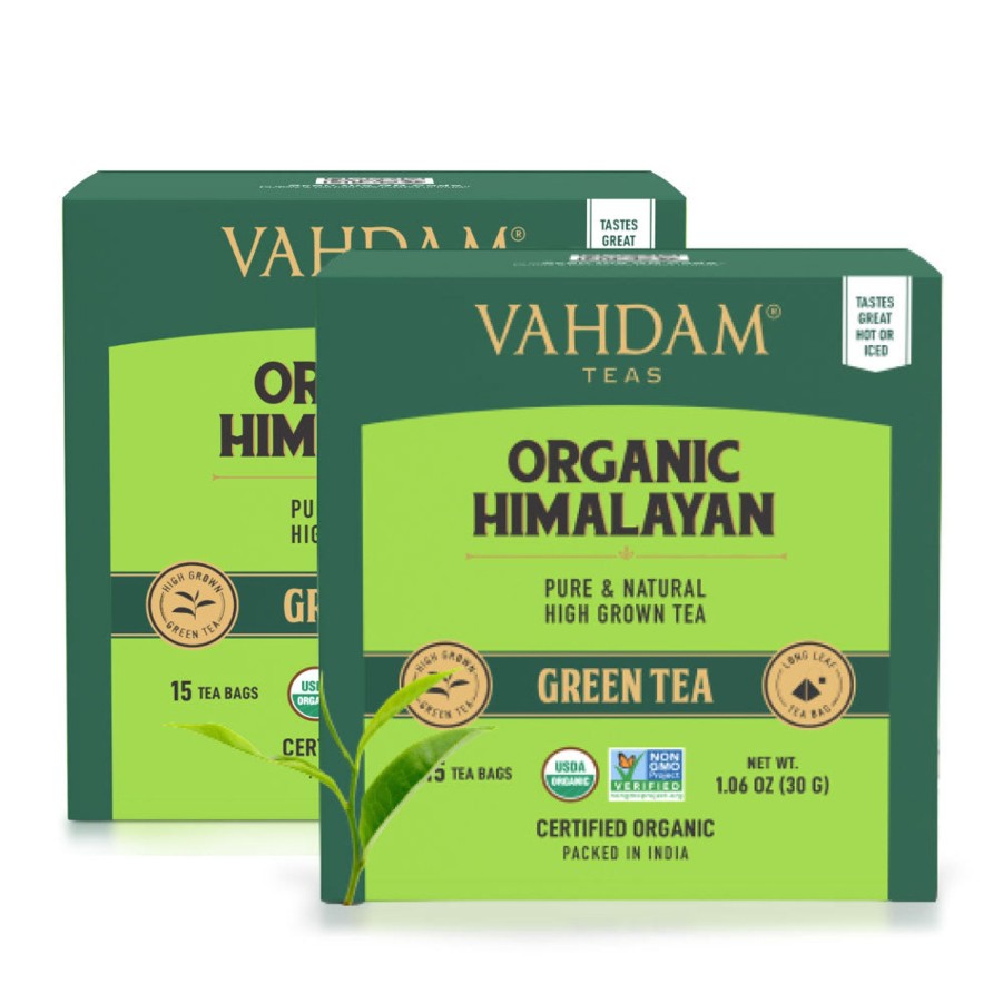 Teas VAHDAM Green Tea | Organic Himalayan Green Tea, 30 Count