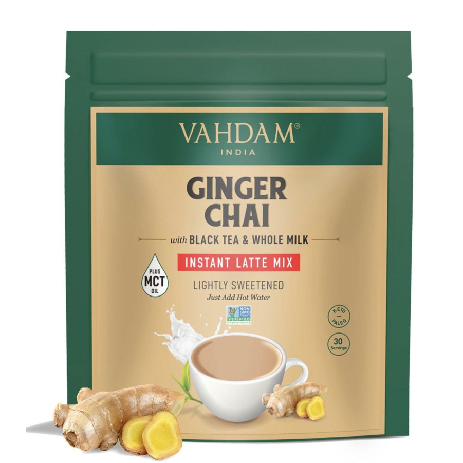 Teas VAHDAM Chai Latte | Ginger Chai Latte, Instant Mix, 8.47 Oz