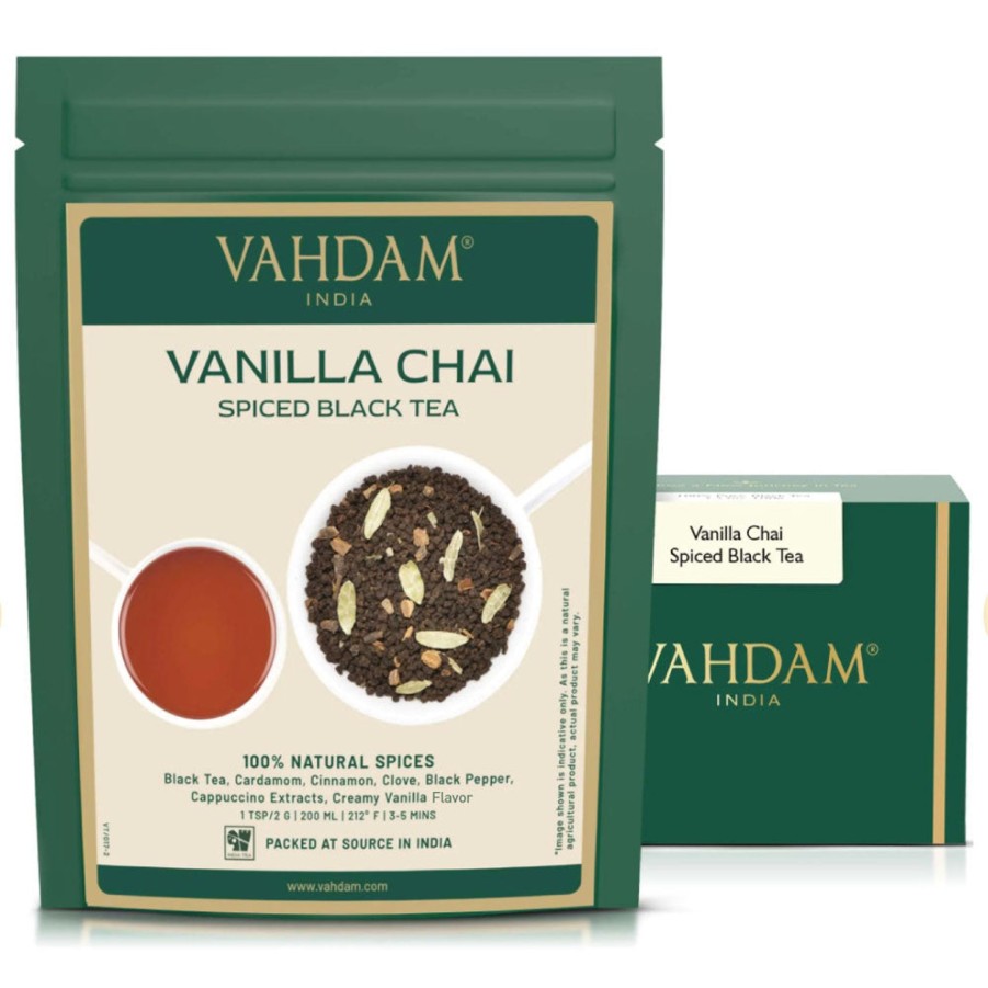 Teas VAHDAM Chai Tea | Vanilla Spiced Masala Chai Tea, 3.53 Oz