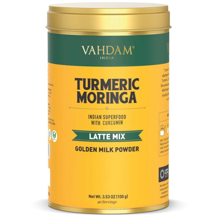 Teas VAHDAM Chai Latte | Turmeric Moringa Latte, Golden Milk Powder, 3.53 Oz