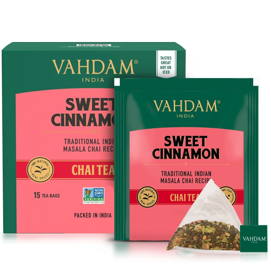 Teas VAHDAM Chai Tea | Sweet Cinnamon Masala Chai Tea, 30 Count