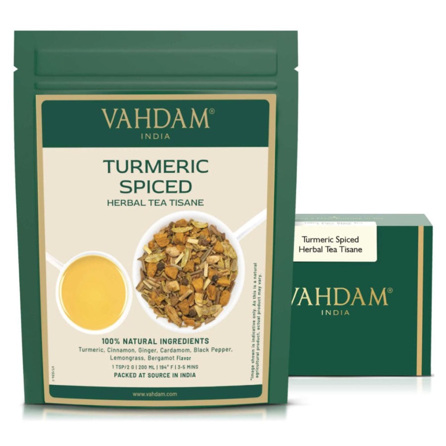 Teas VAHDAM Herbal Tea | Turmeric Spiced Herbal Tea Tisane, 7.06 Oz