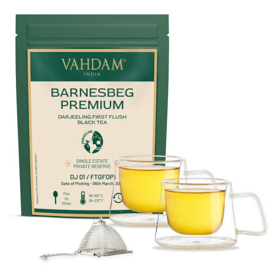 Teas VAHDAM Single Estate | Barnesbeg Darjeeling First Flush & Teaware Set