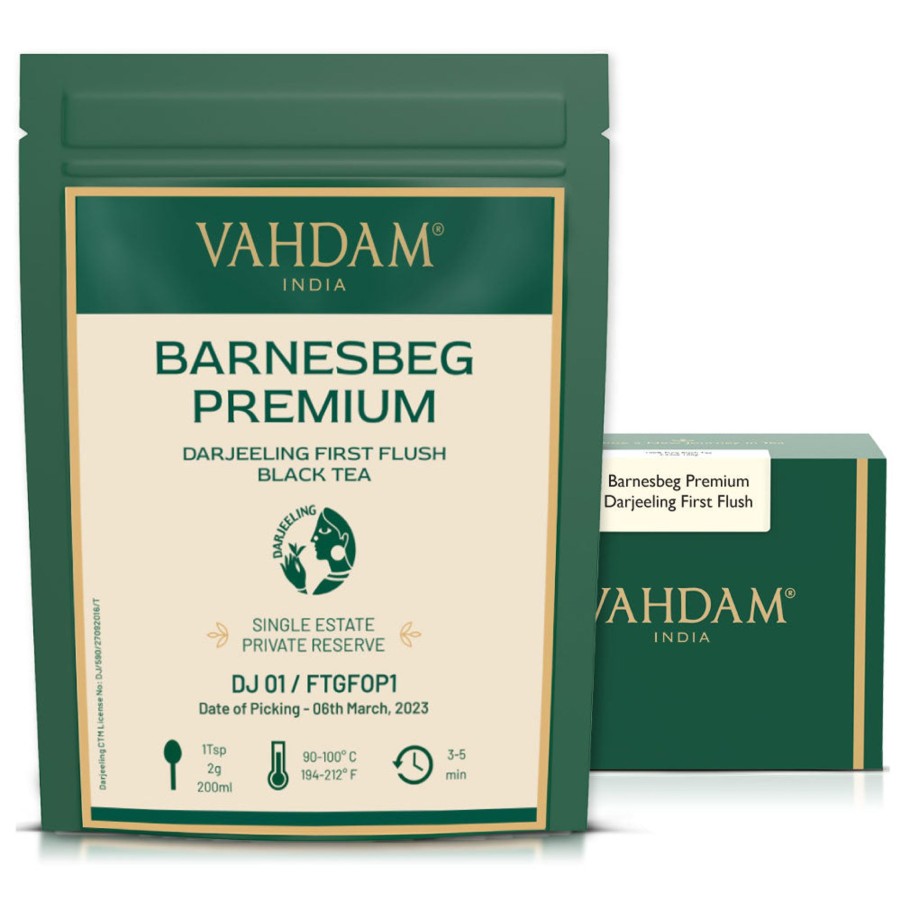 Teas VAHDAM Single Estate | Barnesbeg Darjeeling First Flush & Teaware Set