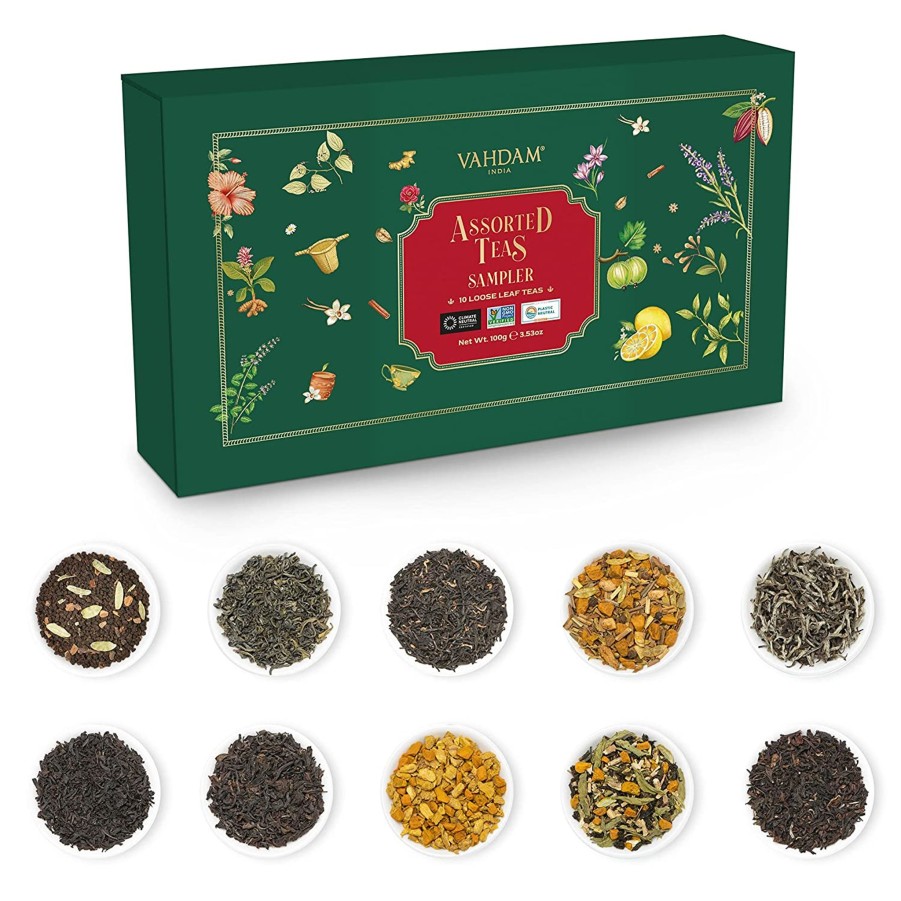 Teas VAHDAM Samplers | Assorted Tea Loose Leaf Valentine'S Day Sampler, 10 Variants