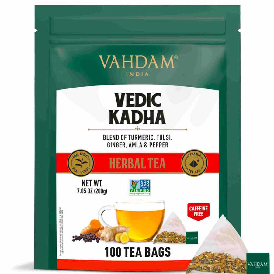 Teas VAHDAM Herbal Tea | Vedic Kadha Herbal Tea Tisane, 100 Count