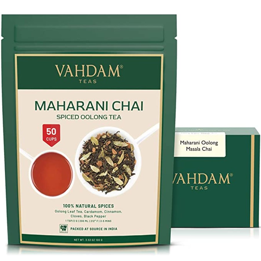 Teas VAHDAM Chai Tea | Maharani Chai Spiced Oolong Tea, 3.53 Oz