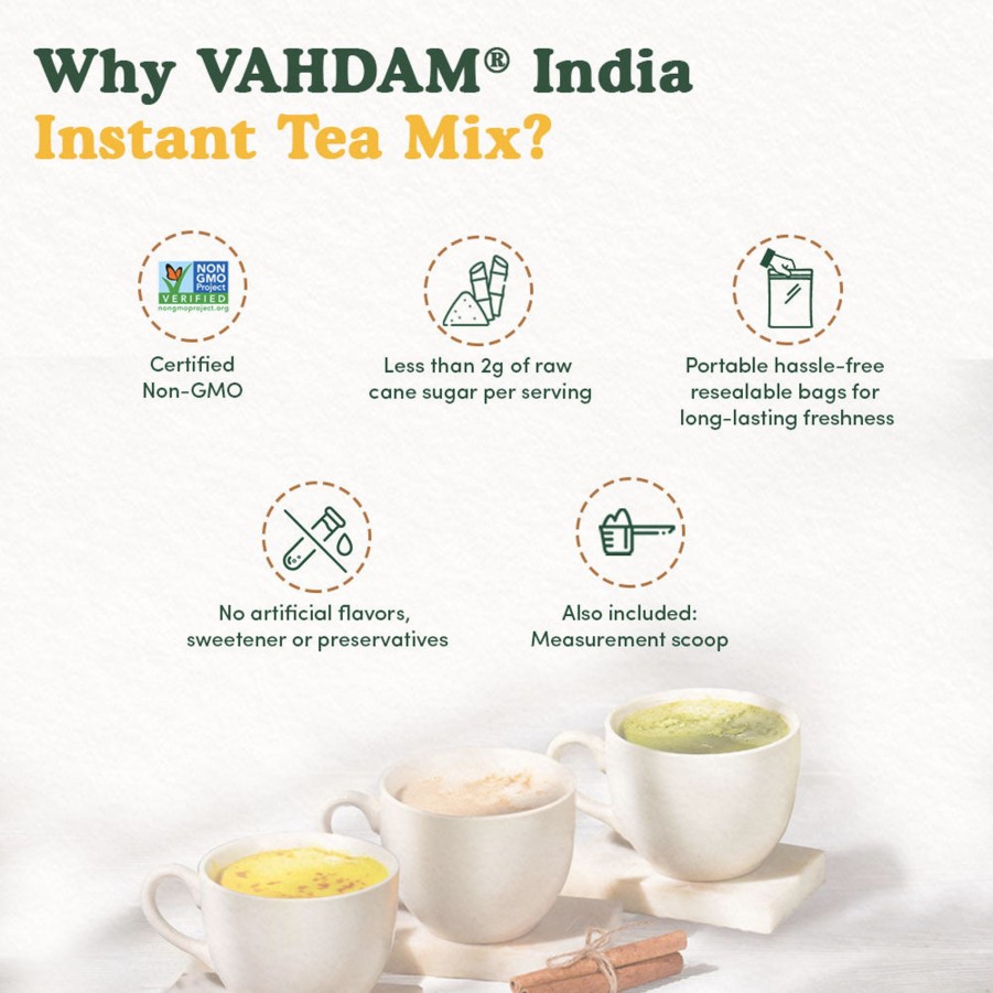 Teas VAHDAM Chai Latte | Vanilla Chai Latte, Instant Mix, 8.47 Oz