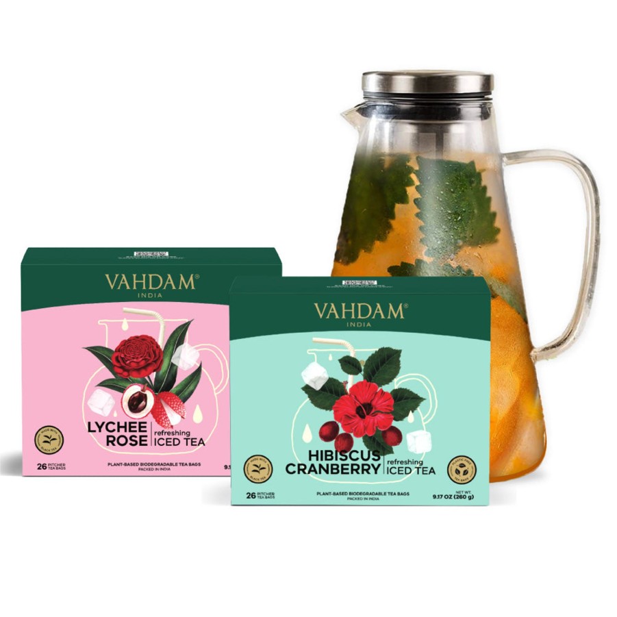 Teas VAHDAM Iced Tea | Sweet Floral Pitcher Bundle